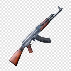 AK-47 3D Model PNG Transparent Realistic and Detailed Assault Rifle