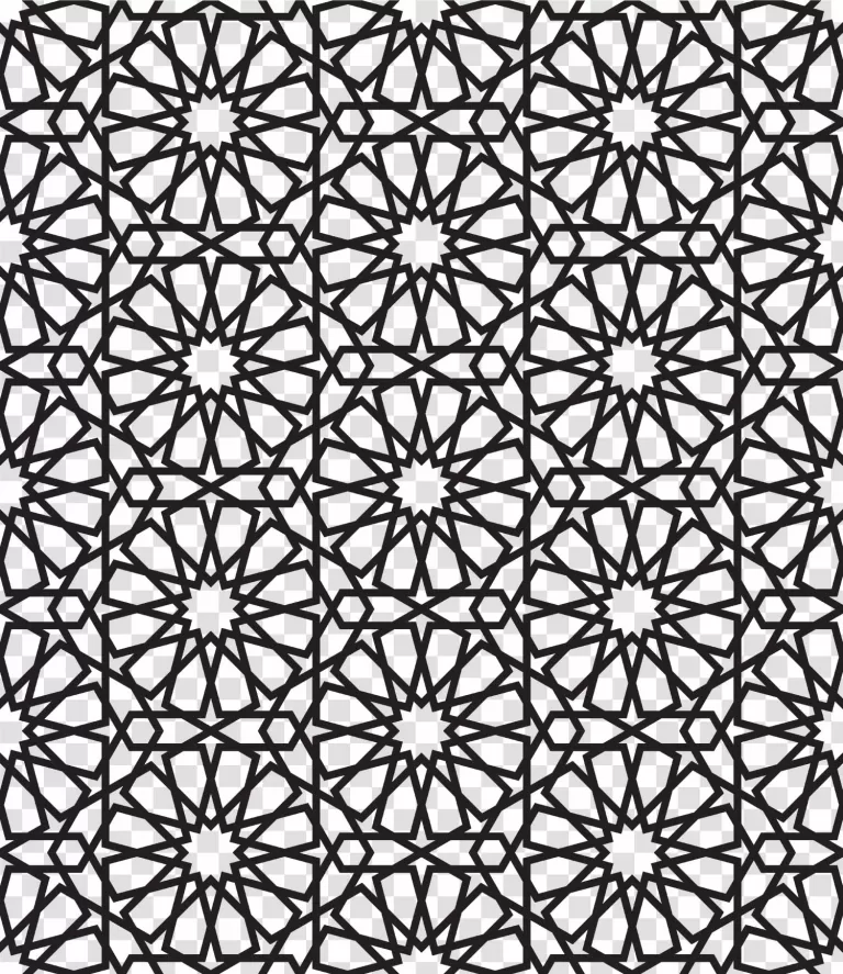 Abstract Geometric Islamic Pattern Design PNG Transparent
