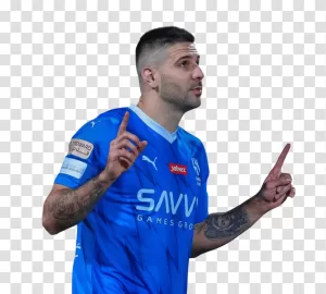 Aleksandar Mitrovic striker associated with Al Hilal transparent png image