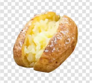 Baked Potato Delicious Comfort Food PNG Transparent Appetizing and Golden-Brown Salted