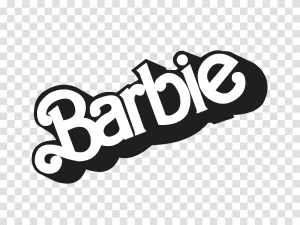 Black Barbie Logo emblem in black color transparent png image