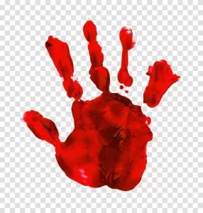 Bloody handprint horror design Halloween transparent png