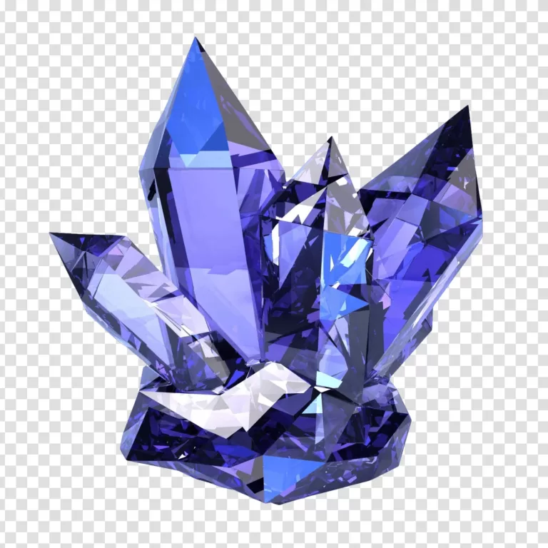 Blue Shiny Crystal Radiant Gemstone PNG Transparent Sparkling Jewel