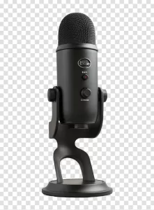 Blue Yeti Microphone Professional-Grade USB Mic PNG Transparent Sleek Design Advanced Audio Technology