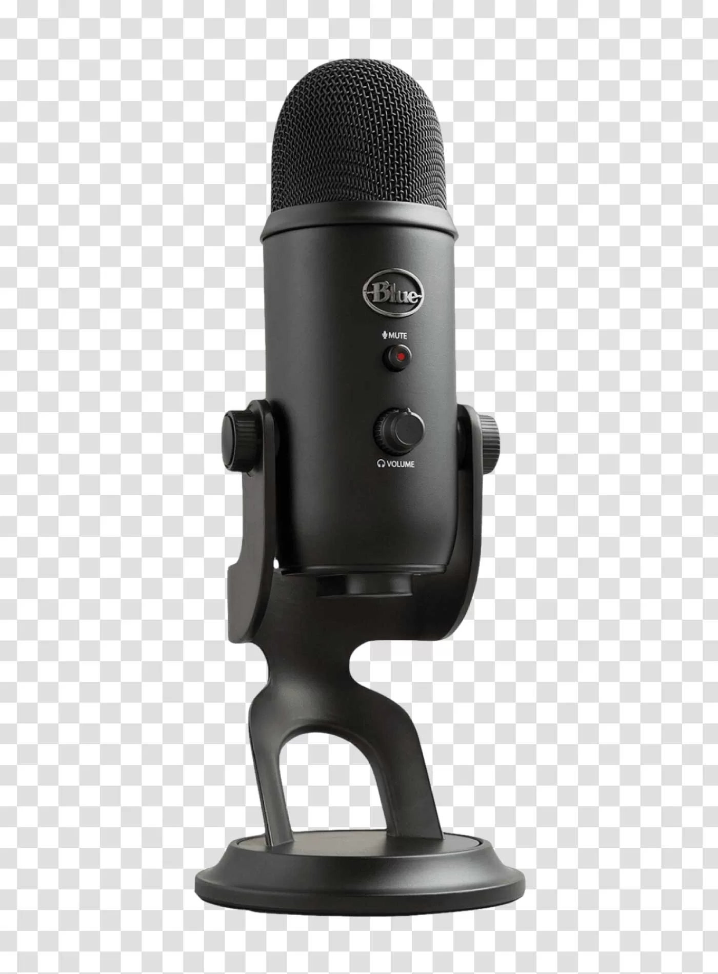 Blue Yeti Microphone Professional-Grade USB Mic PNG Transparent Sleek Design Advanced Audio Technology