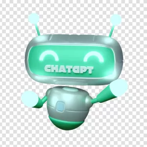 ChatGPT Robot 3D Conceptual Representation PNG Transparent Futuristic and Robotic