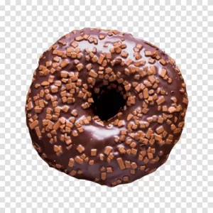 Chocolate Donut delectable dessert with rich cocoa flavor transparent png image