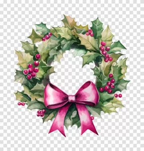 Christmas Ornament Wreath PNG Festive Holiday Decor Transparent Image