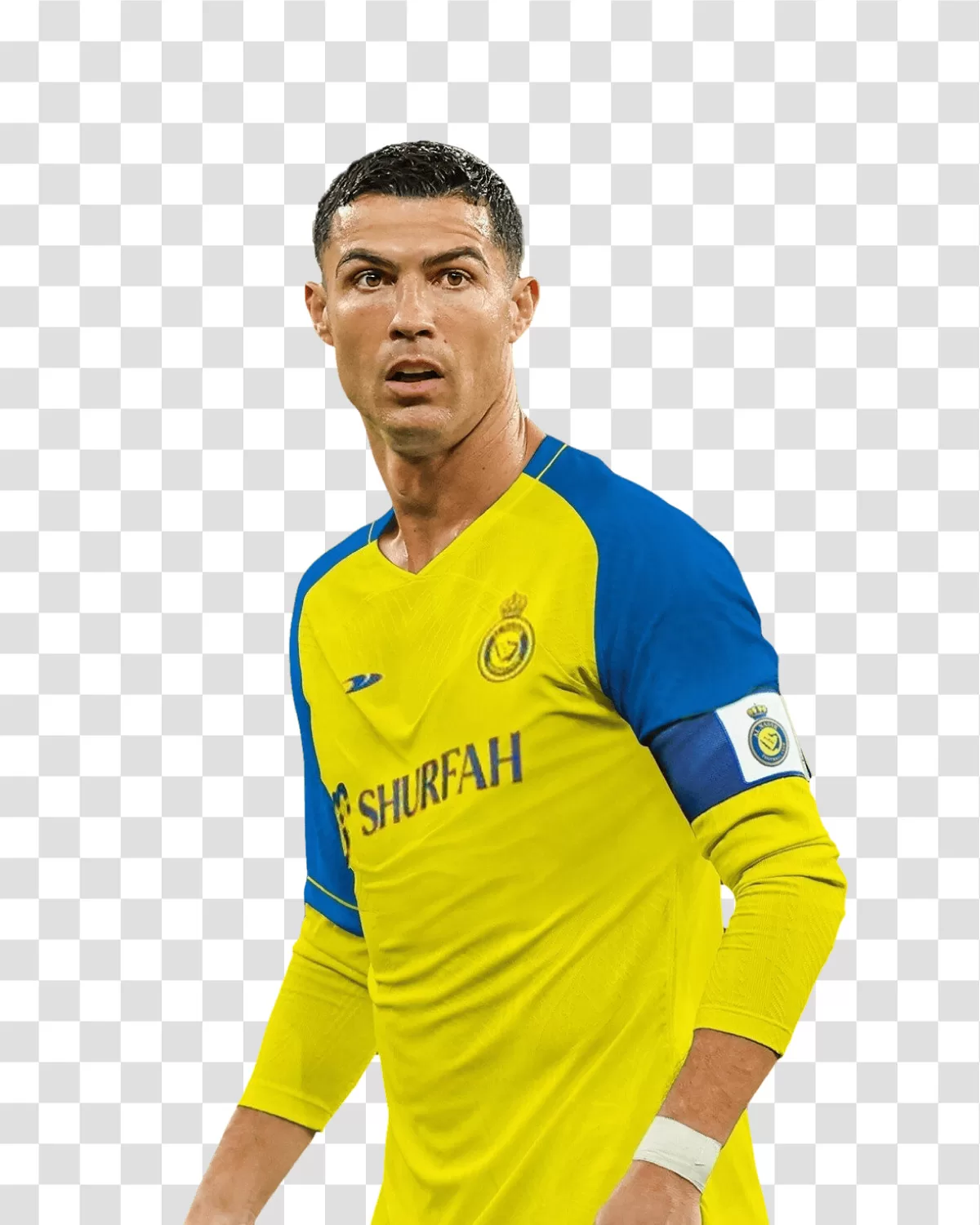 Cristiano Ronaldo renowned footballer with Al Nassr transparent png image