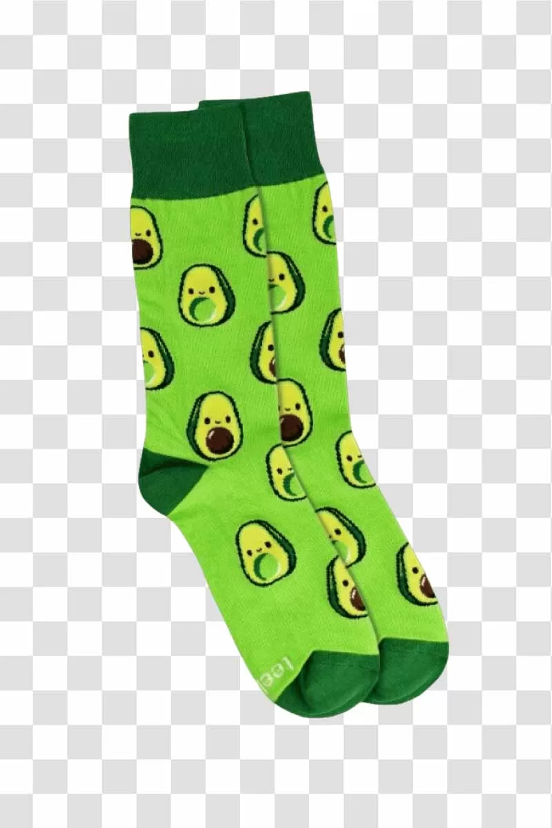 Cute Avocado Socks PNG Adorable Fashion Accessories Transparent