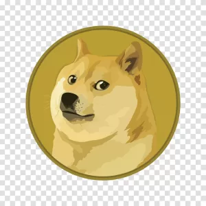 Dogecoin Logo emblem of the cryptocurrency transparent png image