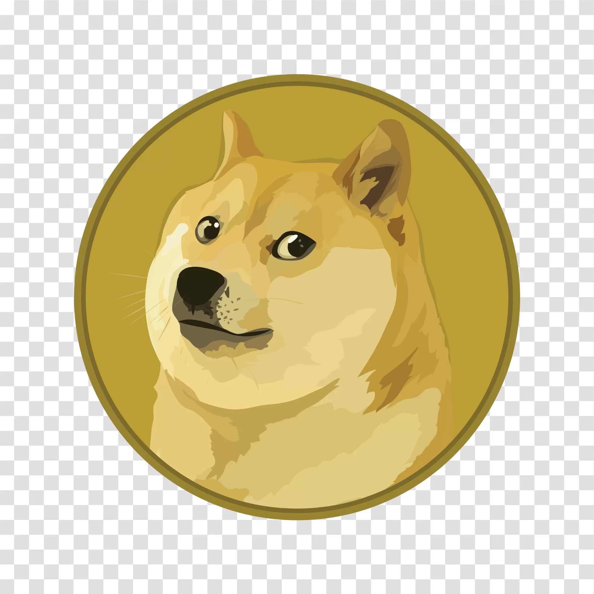 Dogecoin Logo emblem of the cryptocurrency transparent png image