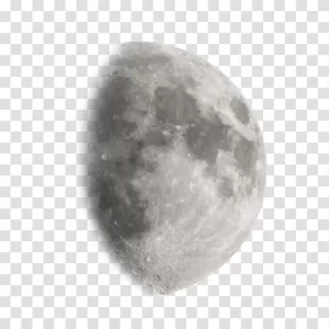 Gibbous Moon, fascinating lunar phase, with partial illumination, transparent png image Gibbous Moon fascinating lunar phase with partial illumination transparent png image