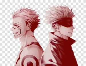 Gojo vs Sukuna intense battle scene from Jujutsu Kaisen anime transparent png