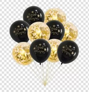 Golden Balloon Shiny Party Decor PNG Transparent Celebratory Symbol