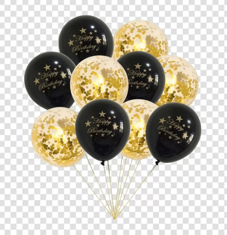 Golden Balloon Shiny Party Decor PNG Transparent Celebratory Symbol