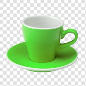 Green Cappuccino Cup Stylish and Vibrant Coffee Mug PNG Transparent Aesthetic Appeal