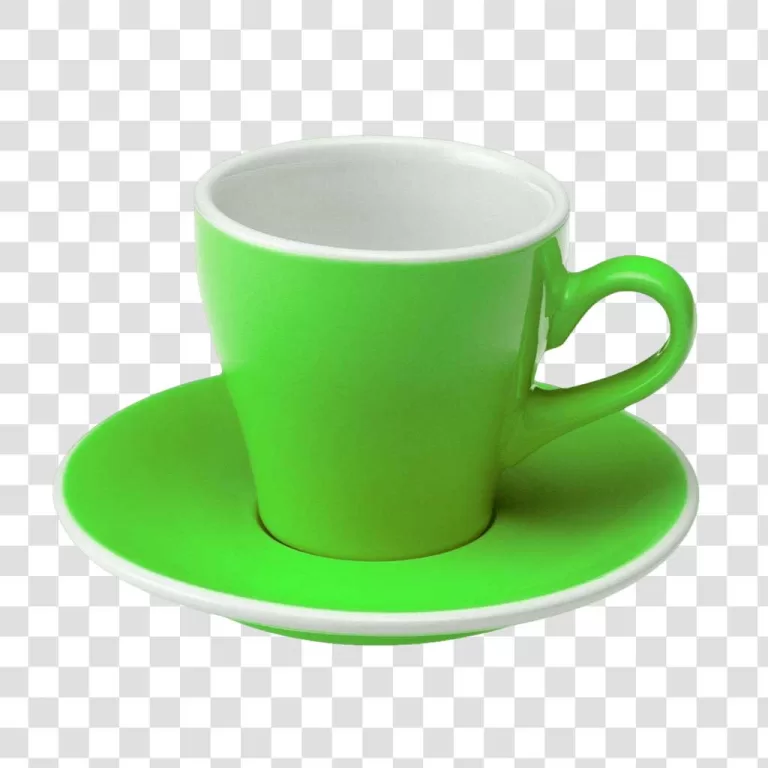 Green Cappuccino Cup Stylish and Vibrant Coffee Mug PNG Transparent Aesthetic Appeal