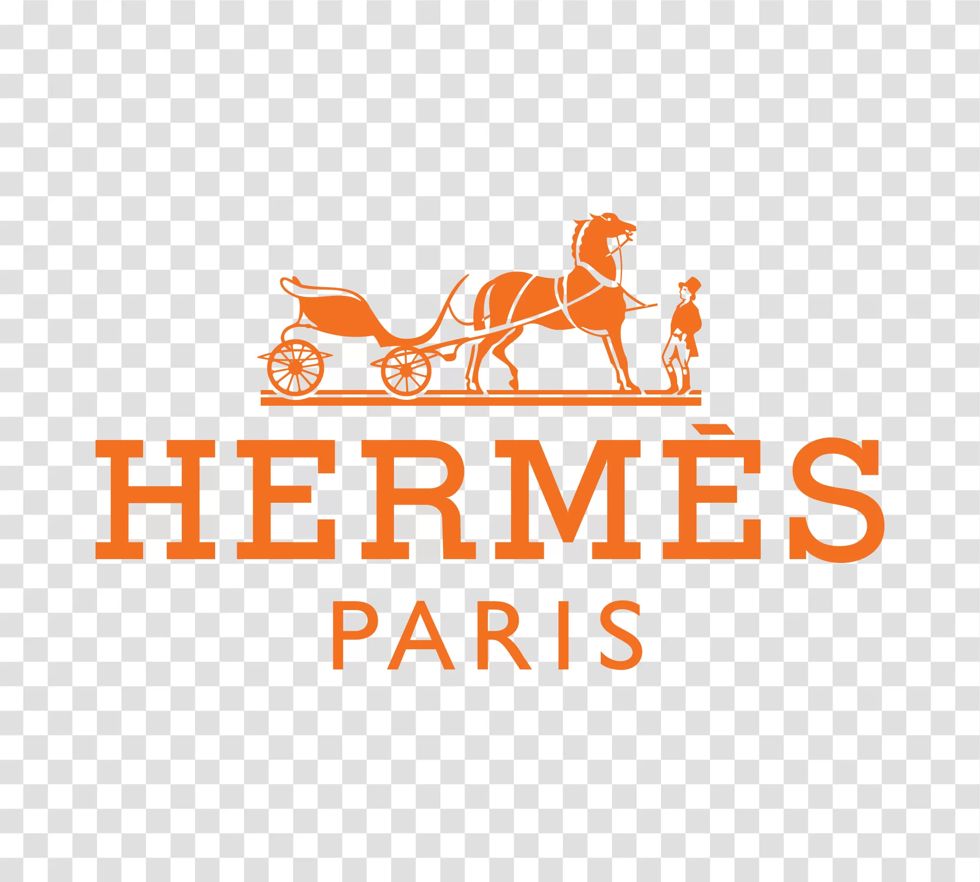 Hermes Paris Logo emblem of the luxury brand transparent png image
