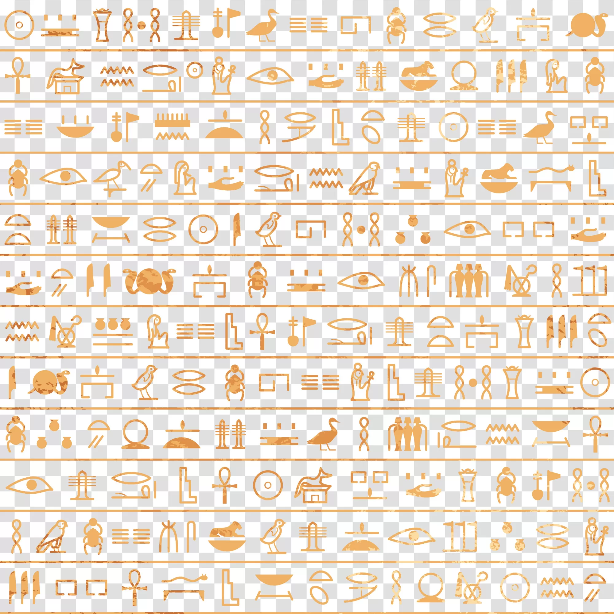 Hieroglyphs seamless pattern ancient symbols Egyptian design transparent png