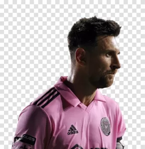 Lionel Messi football legend associated with Inter Miami transparent png image