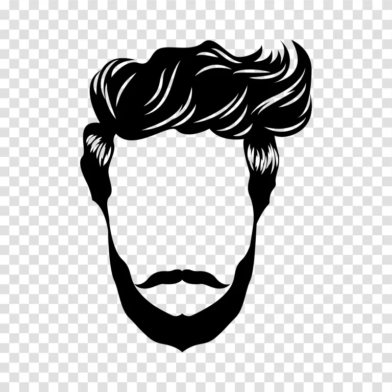 Men's Hairstyle with Beard stylish grooming transparent png