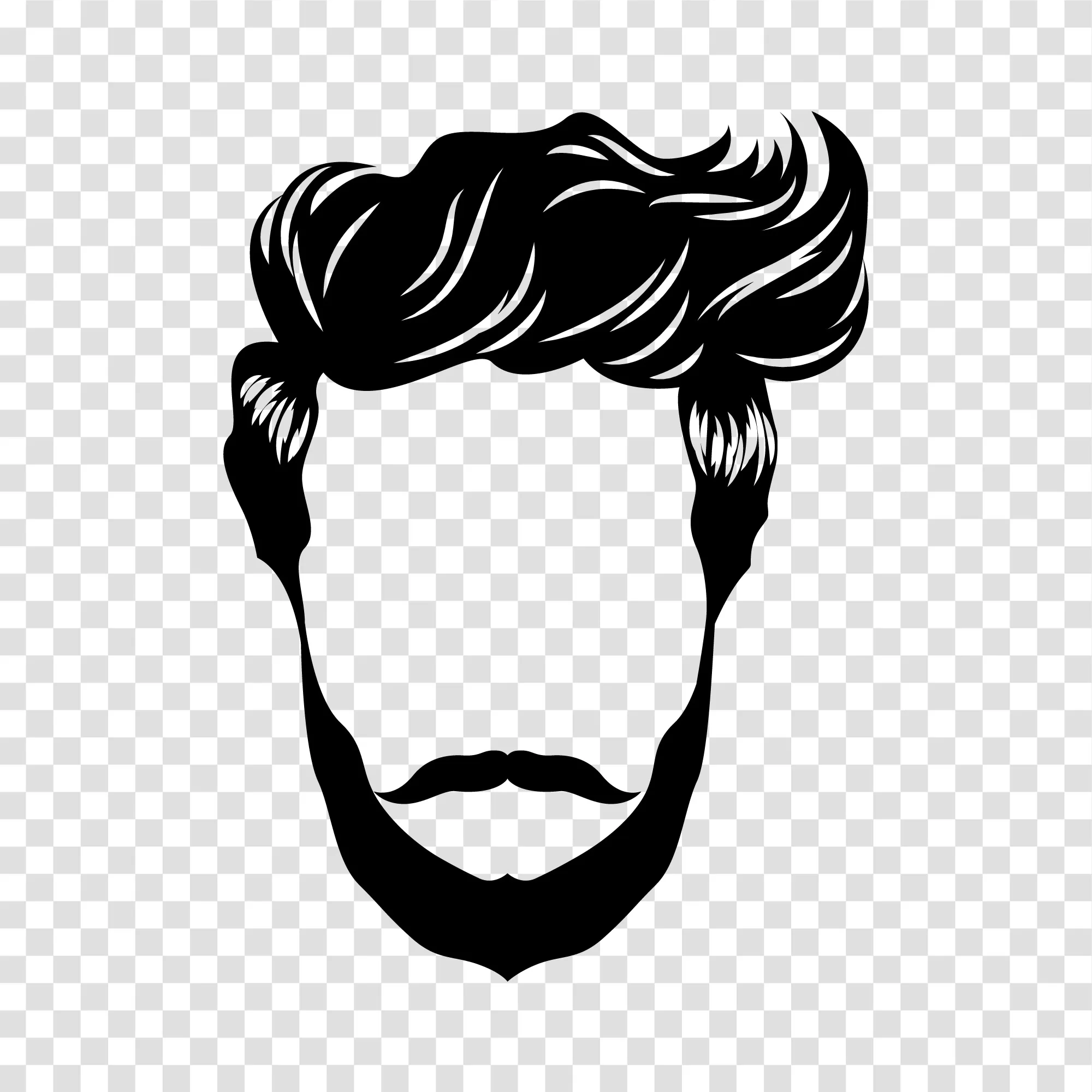 Men's Hairstyle with Beard stylish grooming transparent png
