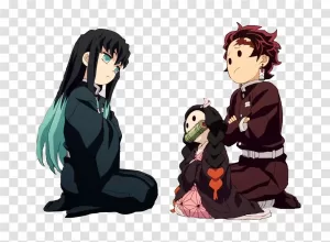 Muichiro Tokito Tanjiro Kamado Nezuko Meme PNG Demon Slayer Characters Transparent