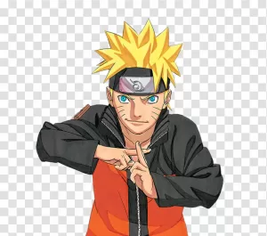 Naruto Uzumaki Colored Fan Art PNG Vibrant Anime Character Transparent