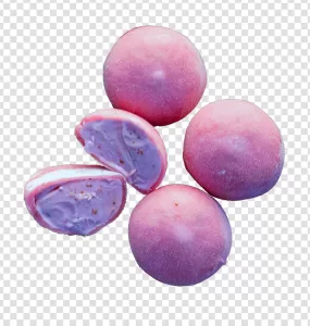 Pink Strawberry Flavor Mochi Japanese Treat PNG Transparent Soft and Chewy Sweet and Fruity