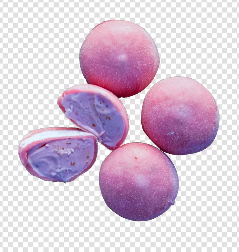 Pink Strawberry Flavor Mochi Japanese Treat PNG Transparent Soft and Chewy Sweet and Fruity