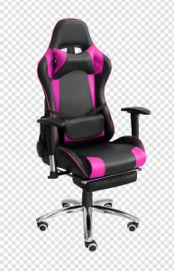 Pink and Black Gaming Chair PNG Transparent Stylish and Ergonomic Color Combination