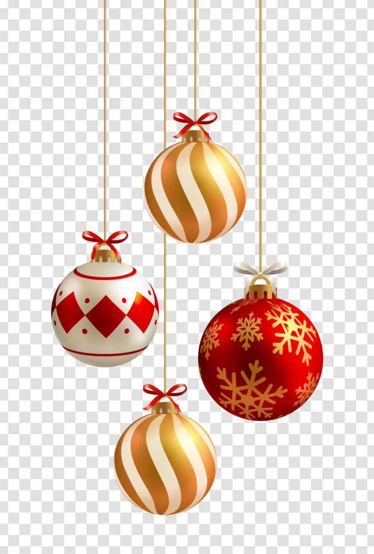Realistic Christmas Season Ornaments High-Quality PNG Images Festive Decorations