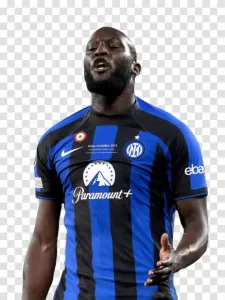 Romelu Lukaku Inter Milan PNG Footballer in Sports Jersey Transparent