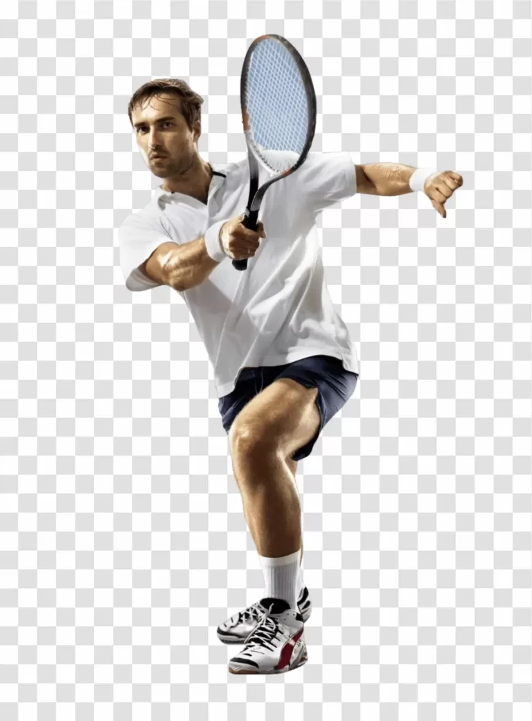 Young Man Playing Tennis PNG Energetic Sports Action Transparent