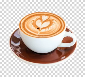 Coffee Latte frothy espresso delight transparent PNG image