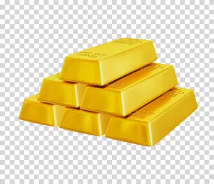 Gold Bar symbol of wealth and prosperity transparent PNG image