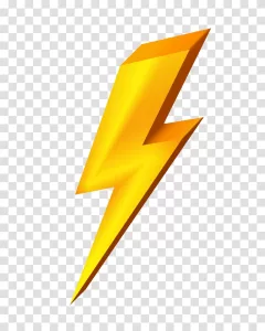 Lightning bolt powerful symbol transparent PNG image