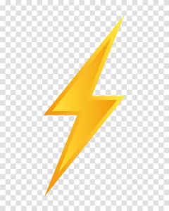 Lightning bolt symbol of power transparent PNG image