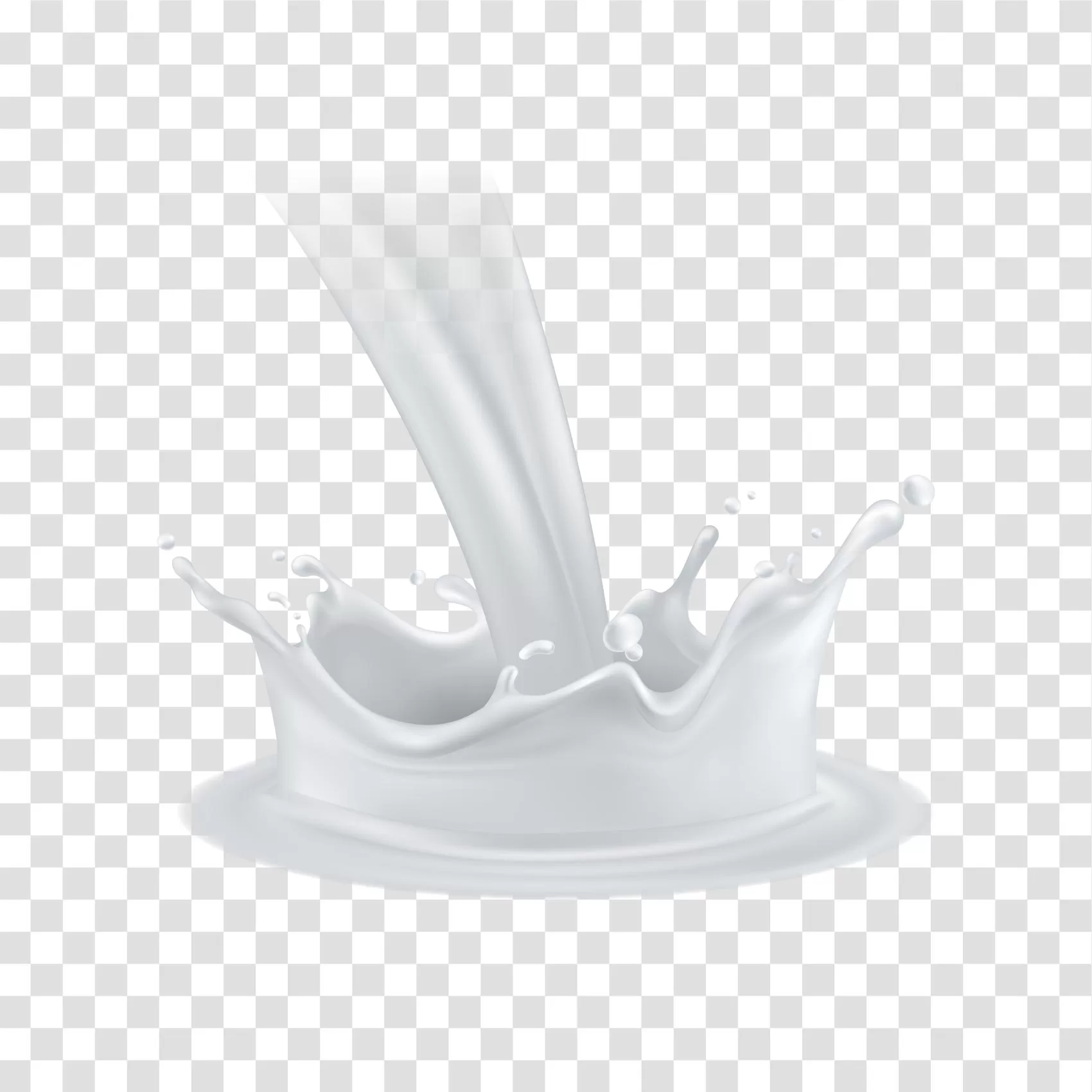 Milk splash refreshing liquid transparent png image