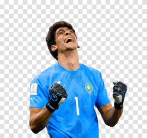 Yassine Bounou, skilled Moroccan goalkeeper, transparent png image Yassine Bounou skilled Moroccan goalkeeper transparent png image