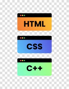HTML CSS JS Web Developer Front End transparent PNG image for web development designs