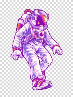 Astronaut illustration exploring space and universe transparent PNG image
