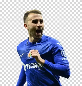 Borja Mayoral Spanish Footballer in Getafe Kit transparent PNG image
