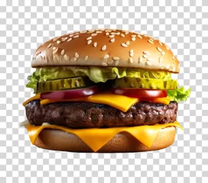 Cheeseburger fast food hamburger burger transparent PNG image