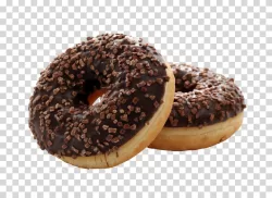 Chocolate donuts delicious dessert sweet bakery transparent PNG image