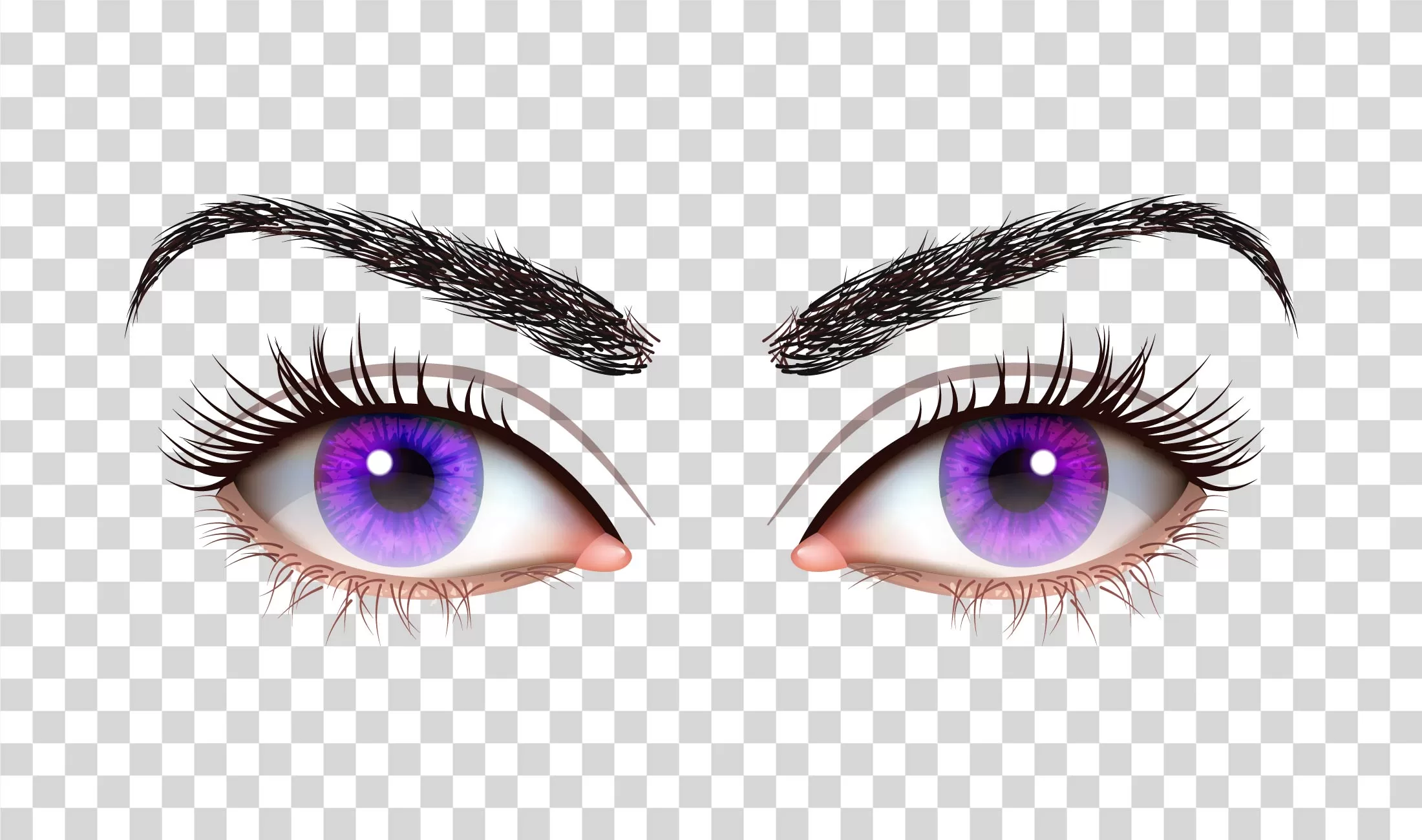 Eyes and eyebrows stare optical transparent PNG image