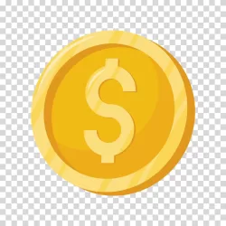 Gold Coin Game Asset in-game currency transparent PNG image