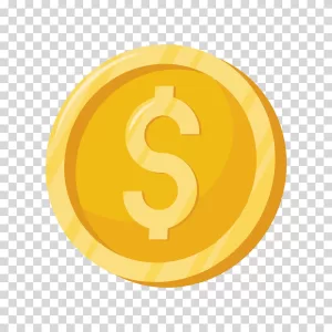Gold Coin Game Asset in-game currency transparent PNG image