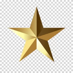 Golden Star symbol of achievement and excellence transparent PNG image